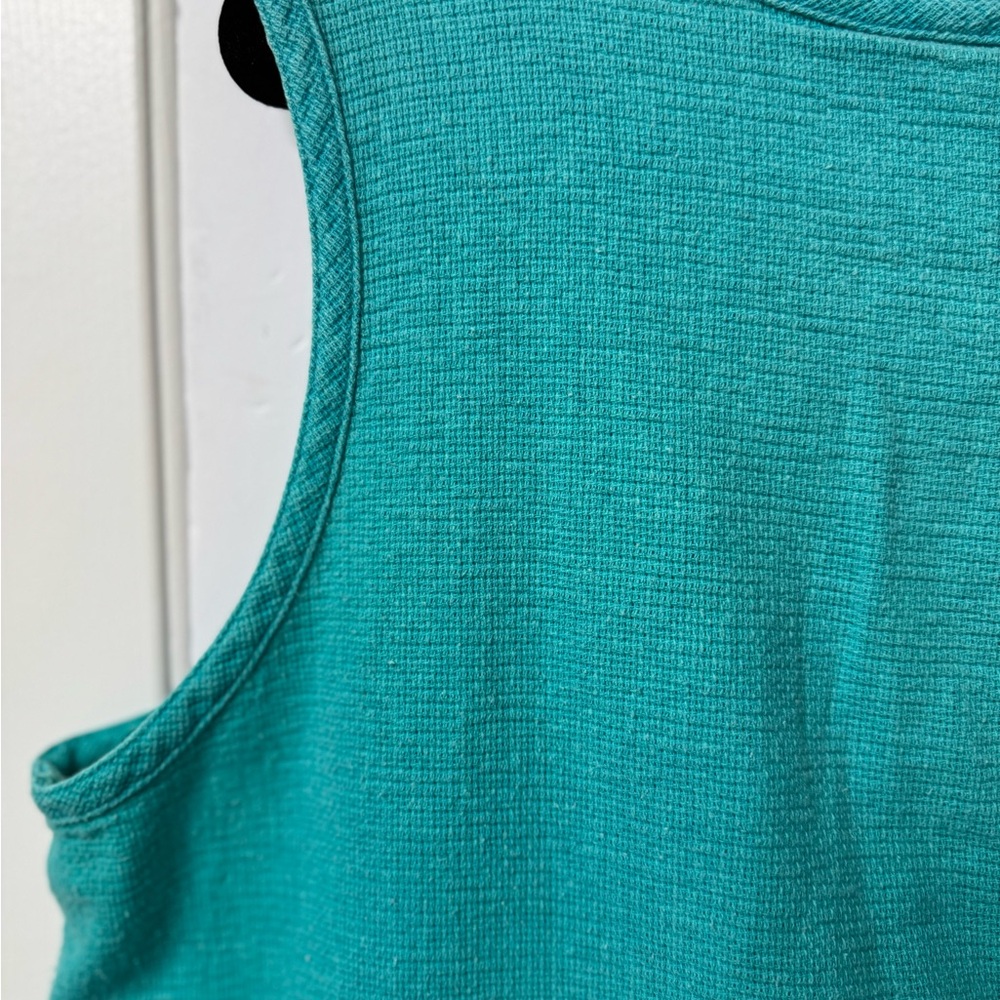 LL Bean, oversized tank, 20, aqua, boat neck w 2 button front, perfect condition - Picture 9 of 14